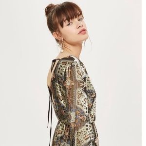 Topshop Dresses - Topshop Metallic Devore Plunge Neck Dress Topshop Dresses - Topshop Metallic Devore Plunge Neck Dress